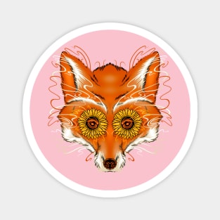 fox sunflower Magnet